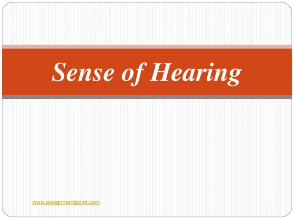 Sense of Hearing