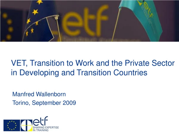 VET, Transition to Work and the Private Sector in Developing and Transition Countries