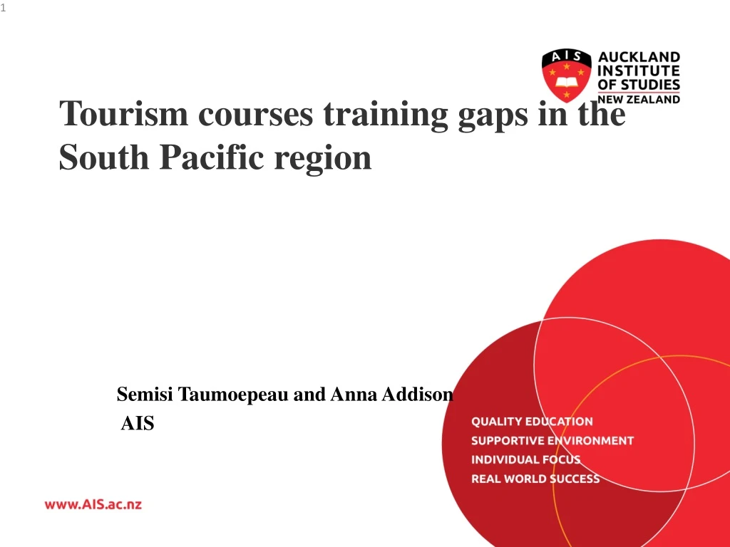 tourism courses training gaps in the south pacific region