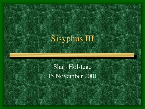 Sisyphus III