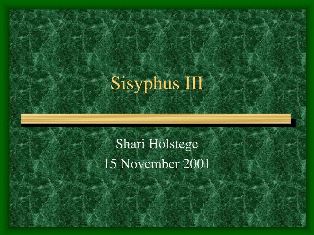 sisyphus iii