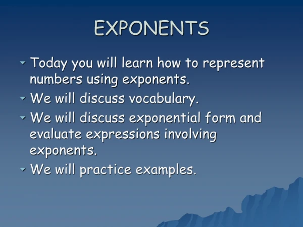 EXPONENTS