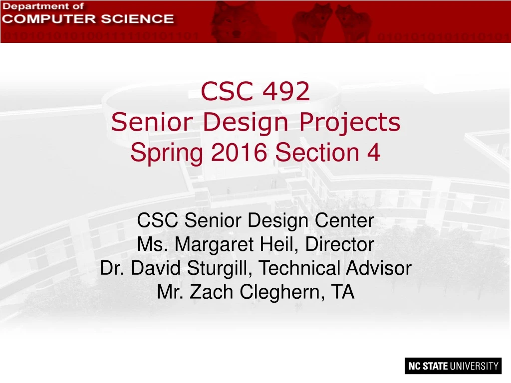 csc 492 senior design projects spring 2016