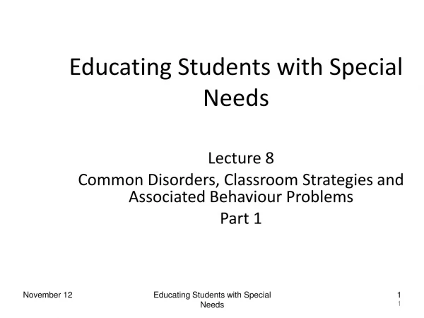 Educating Students with Special Needs