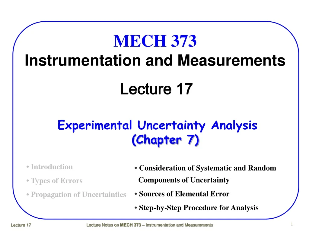 mech 373 instrumentation and measurements