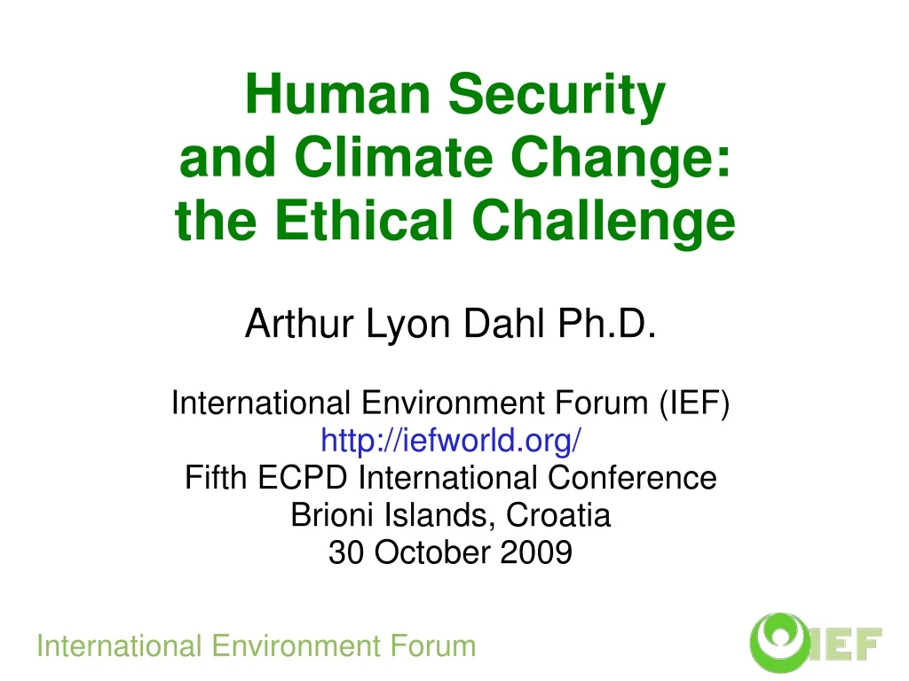 human security and climate change the ethical challenge