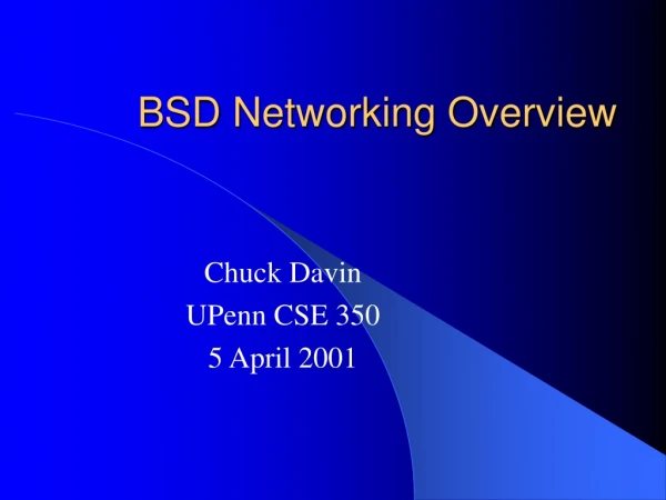 BSD Networking Overview