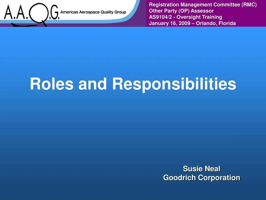 roles and responsibilities