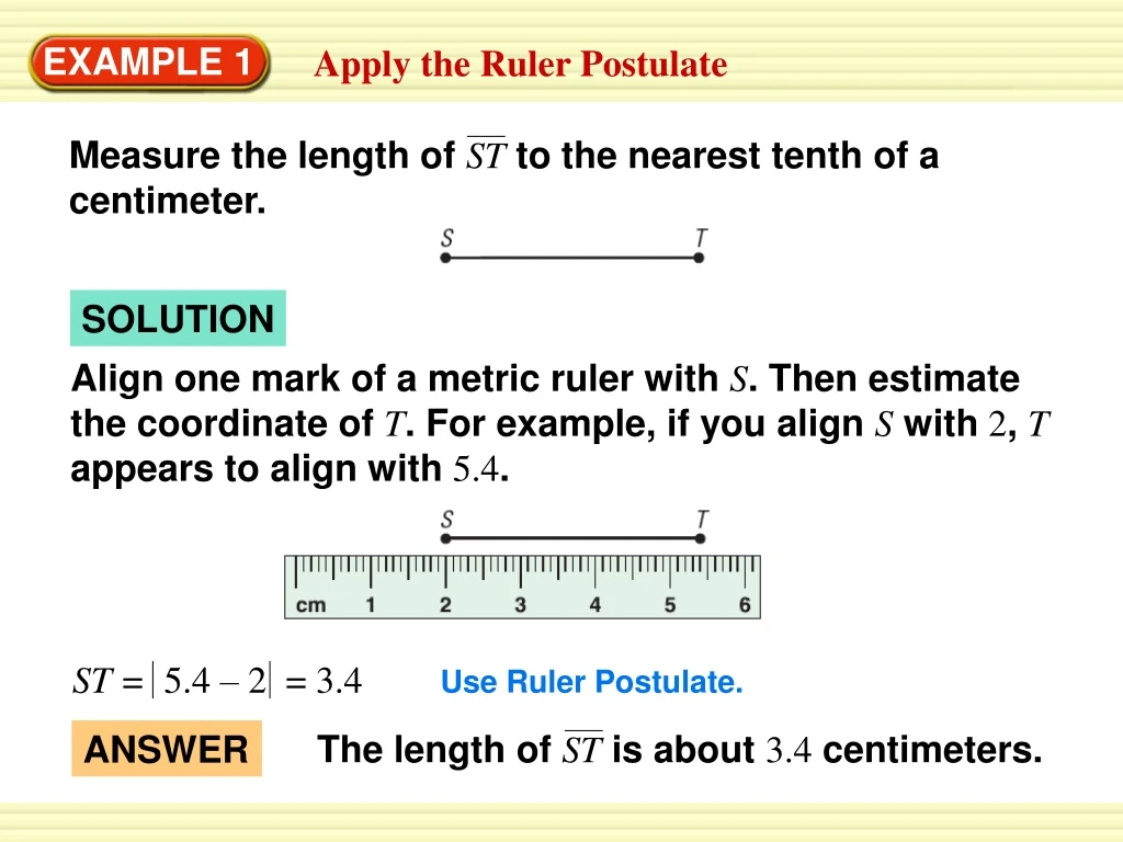 measure the length of st to the nearest tenth