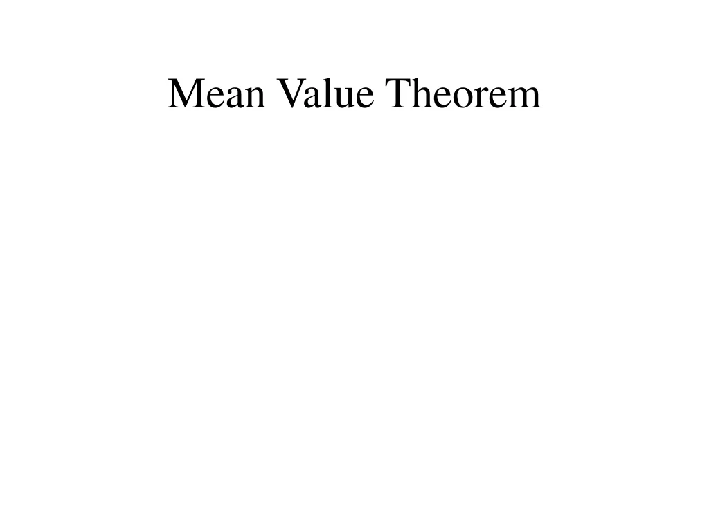 mean value theorem