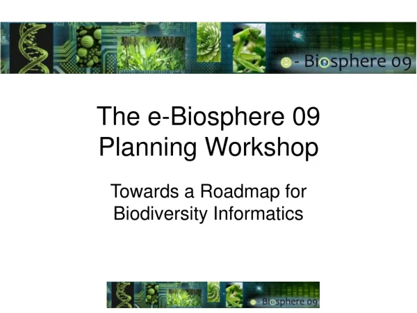 The e-Biosphere 09  Planning Workshop