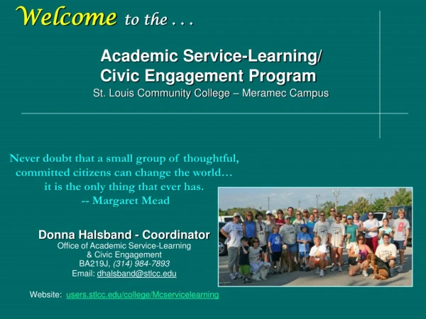 Donna Halsband - Coordinator Office of Academic Service-Learning
