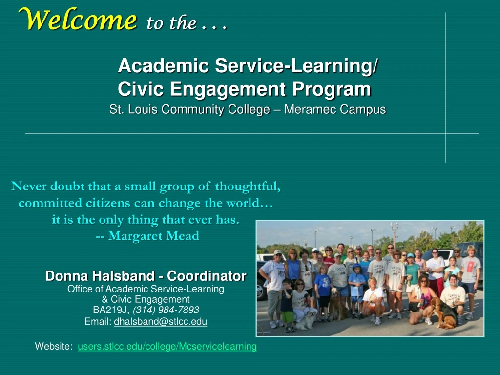 welcome to the academic service learning civic