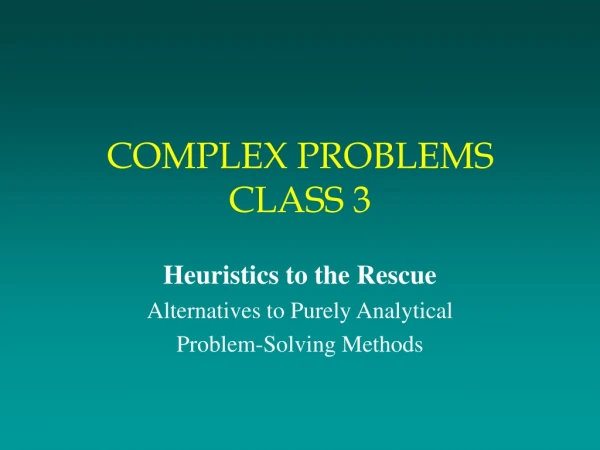 COMPLEX PROBLEMS CLASS 3