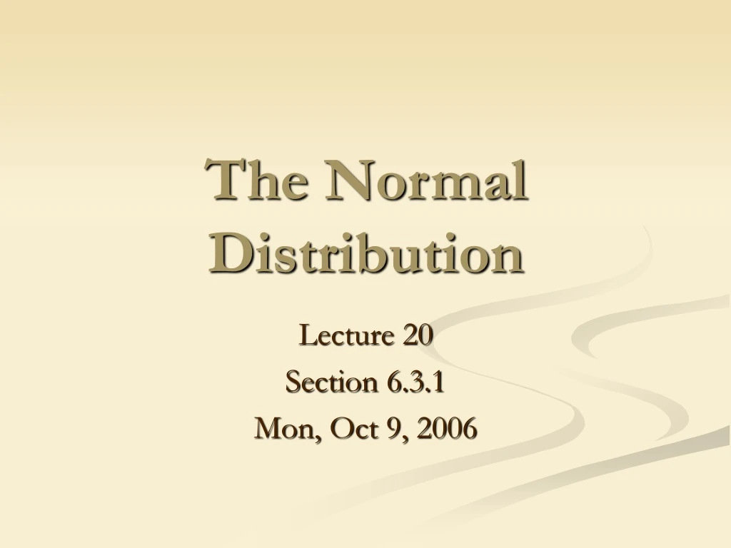 the normal distribution