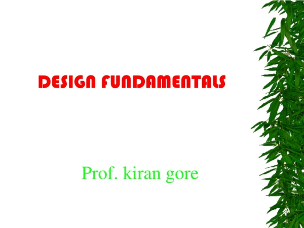 DESIGN FUNDAMENTALS