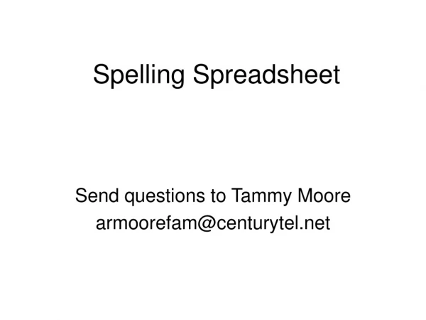 Spelling Spreadsheet