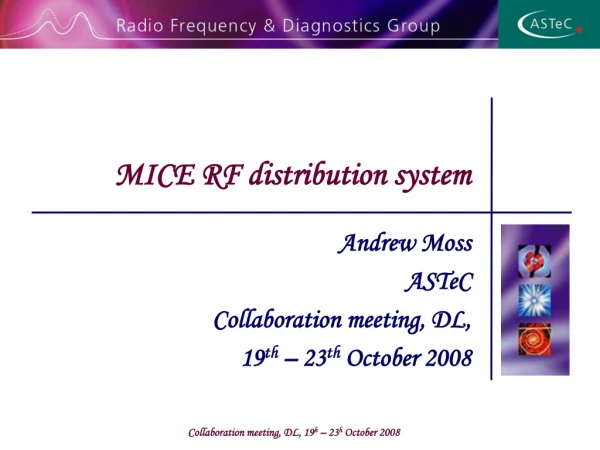 MICE RF distribution system