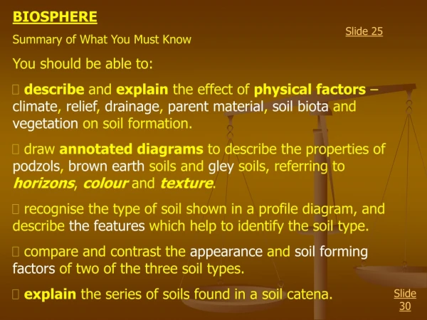 BIOSPHERE Summary of What You Must Know You should be able to: