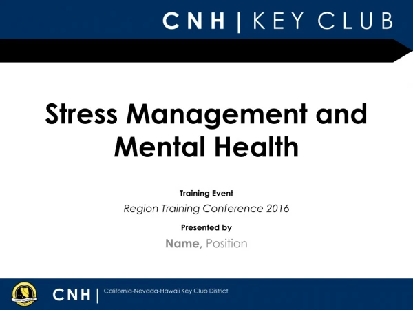 Stress Management and Mental Health