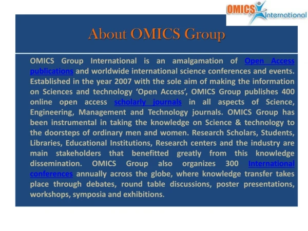 About OMICS Group