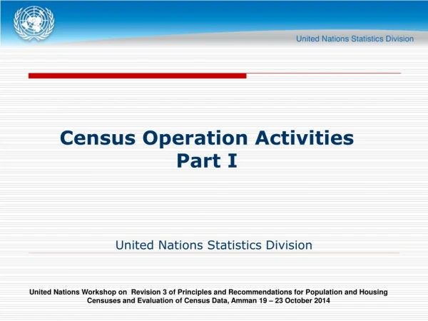 Census Operation Activities Part I