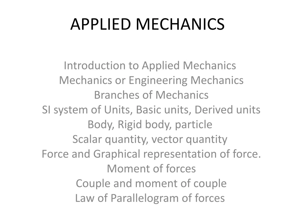 applied mechanics