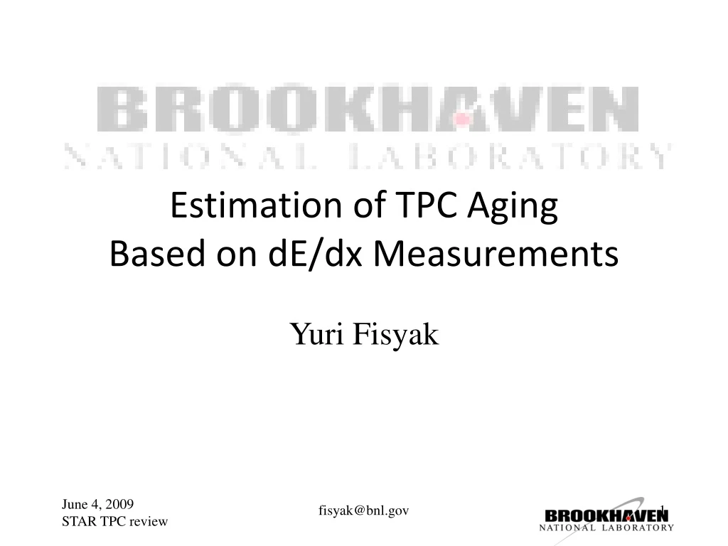 estimation of tpc aging based on de dx measurements