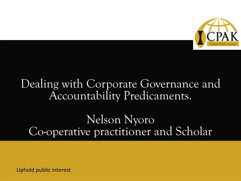 dealing with corporate governance