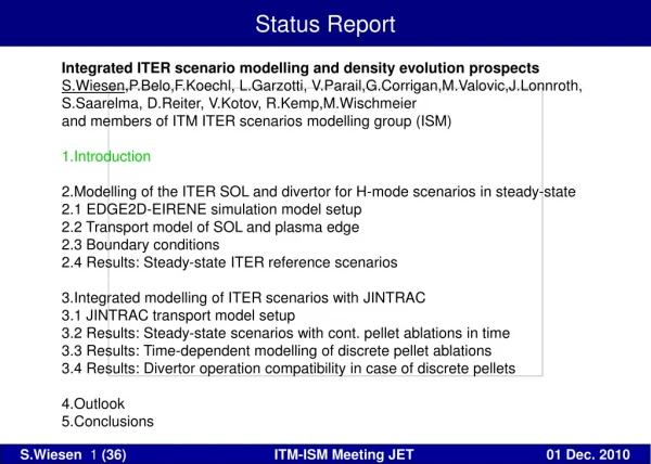 Status Report