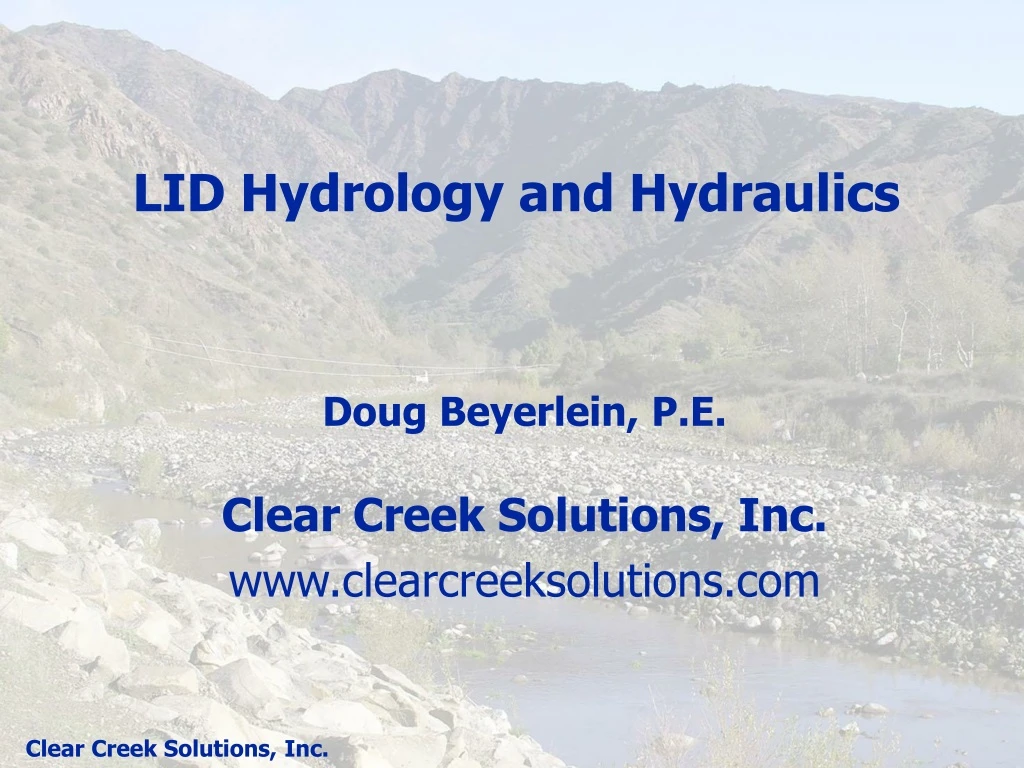 lid hydrology and hydraulics