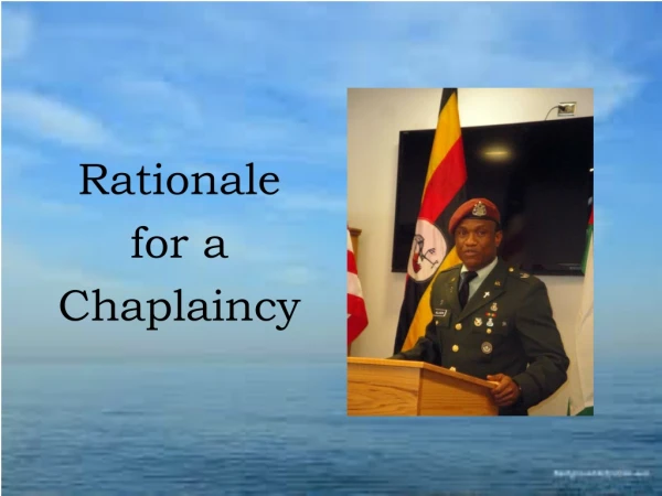 Rationale for a Chaplaincy