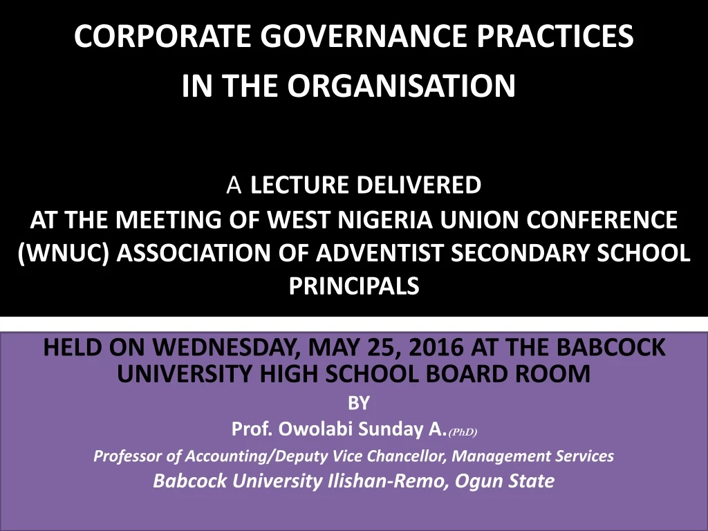 corporate governance practices