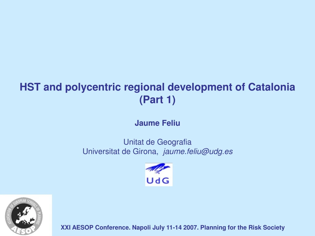 hst and polycentric regional development