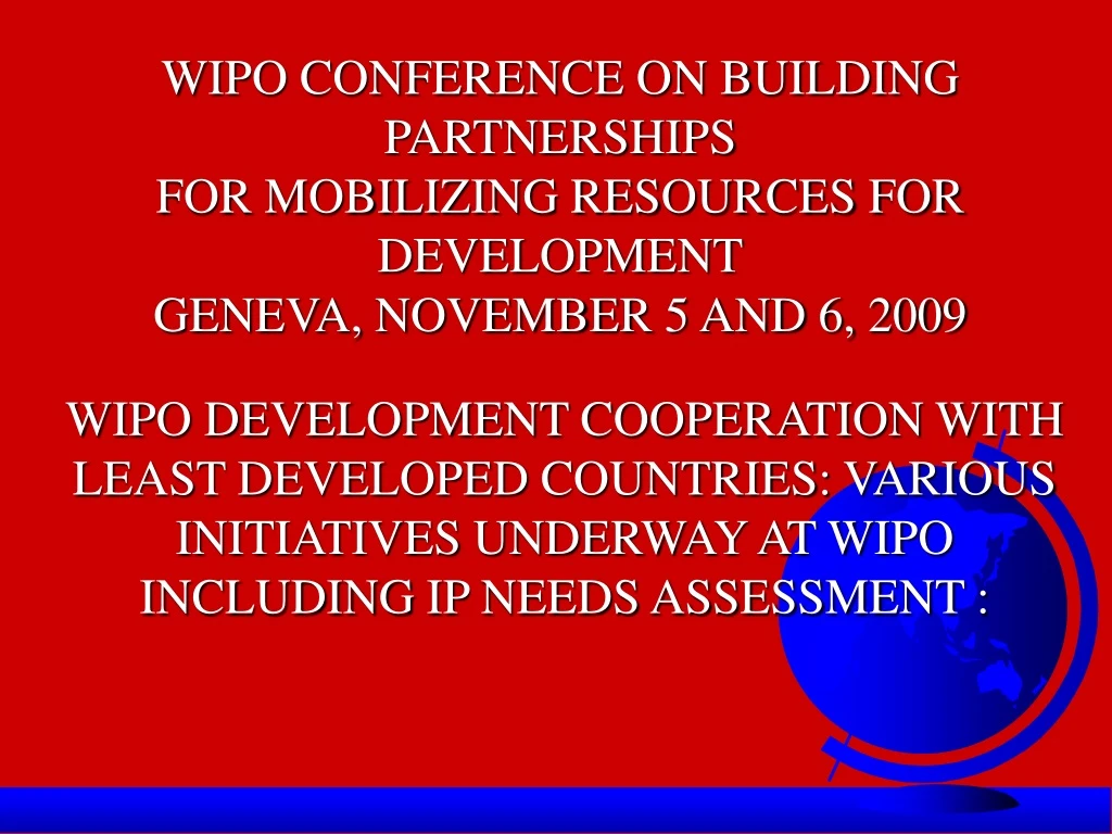 wipo conference on building partnerships