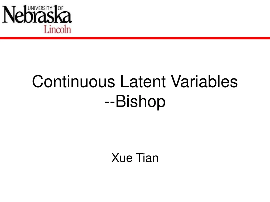 continuous latent variables bishop