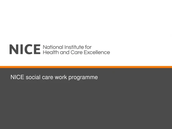 NICE social care work programme