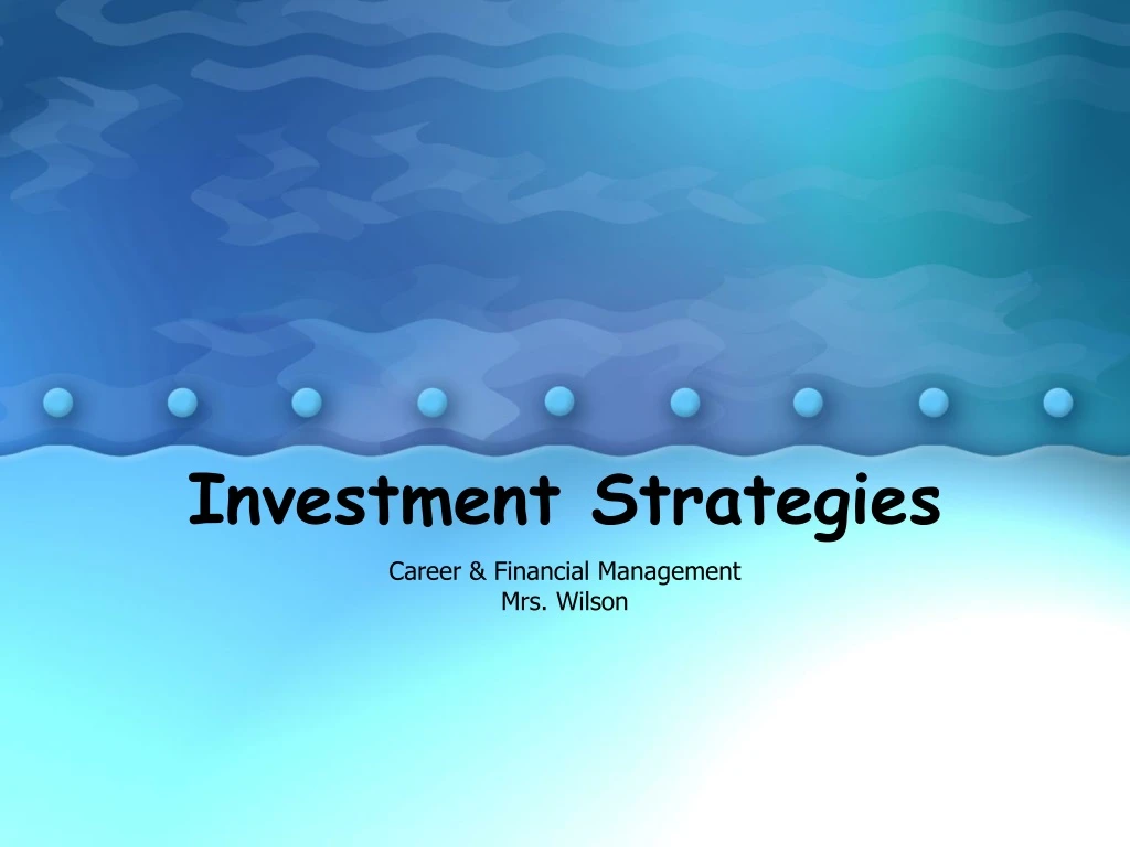 investment strategies