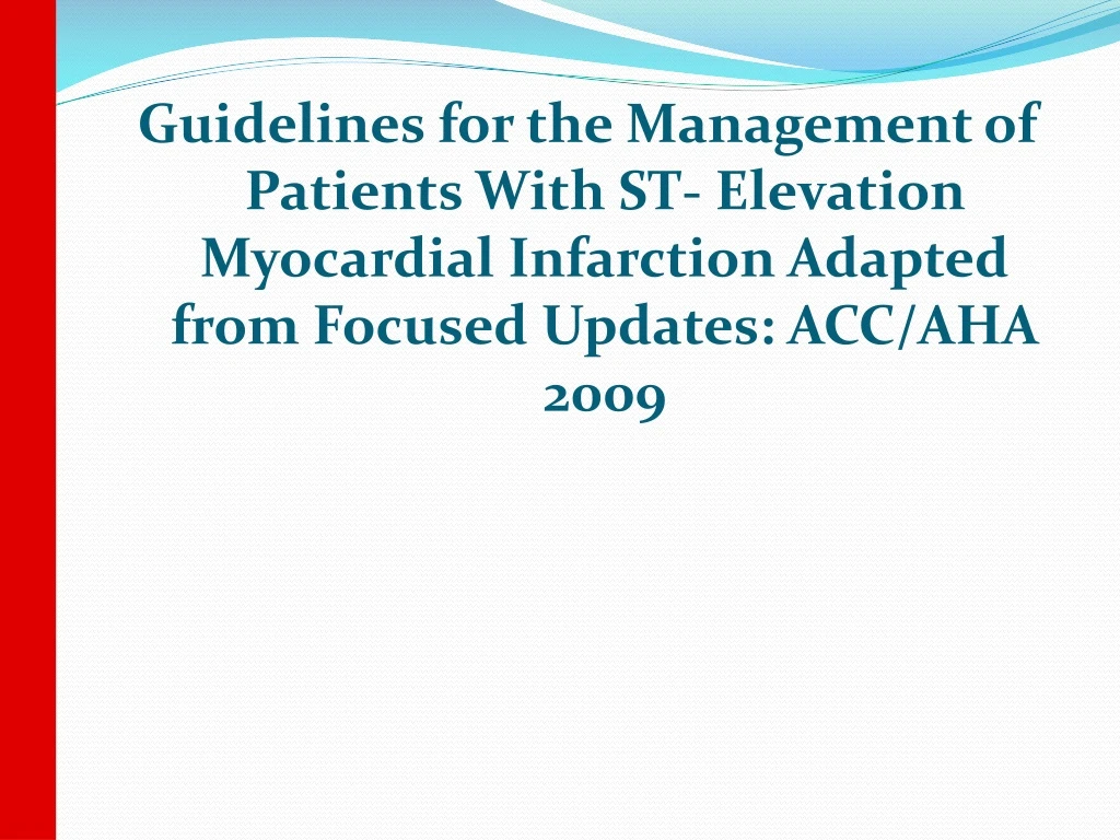 guidelines for the management of patients with