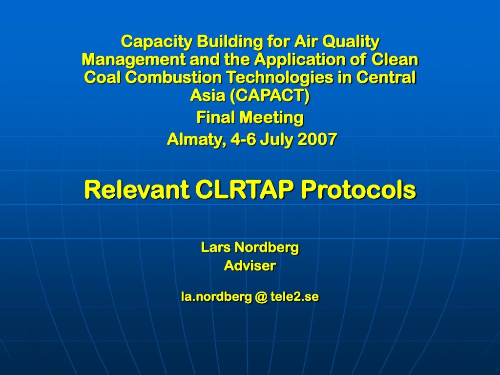 capacity building for air quality management