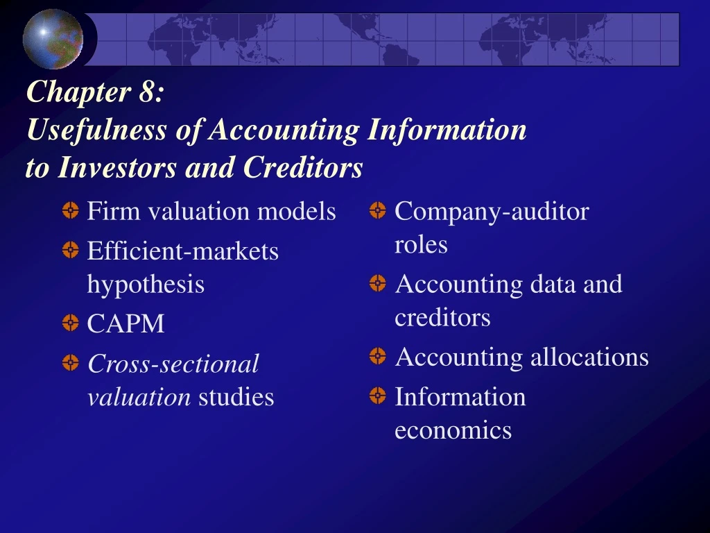 chapter 8 usefulness of accounting information to investors and creditors