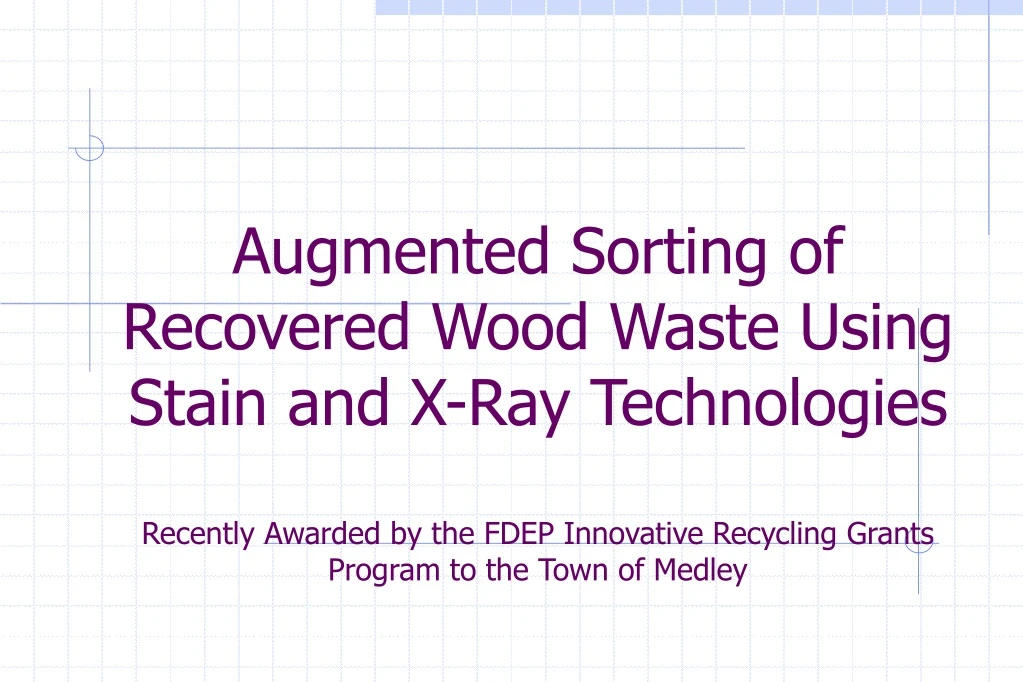 augmented sorting of recovered wood waste using