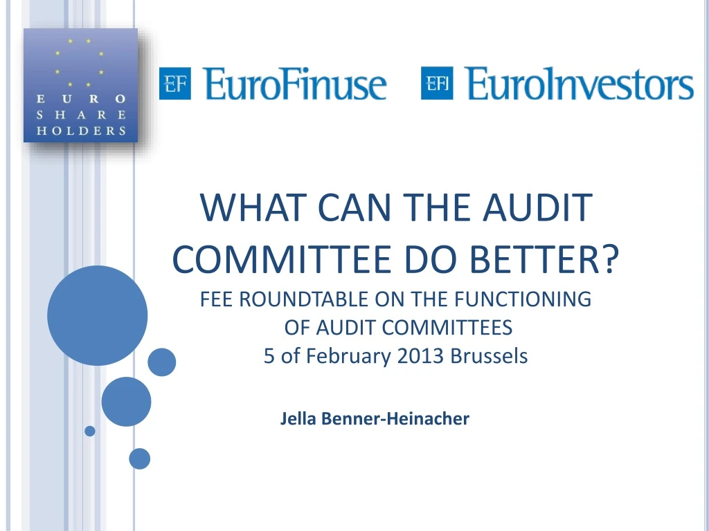 what can the audit committee do better