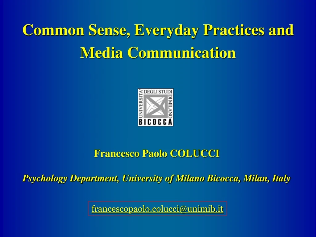 francesco paolo colucci psychology department university of milano bicocca milan italy