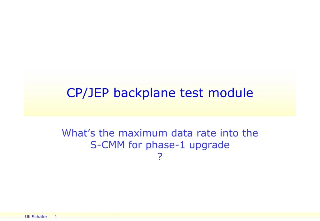 cp jep backplane test module