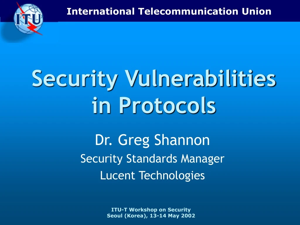 security vulnerabilities in protocols