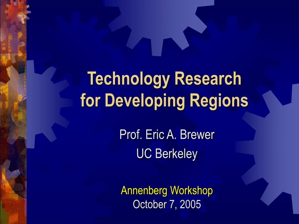 technology research for developing regions