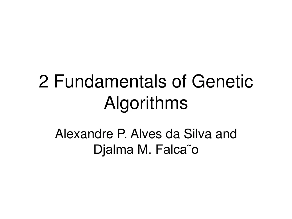 2 fundamentals of genetic algorithms