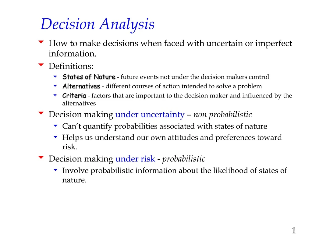 decision analysis