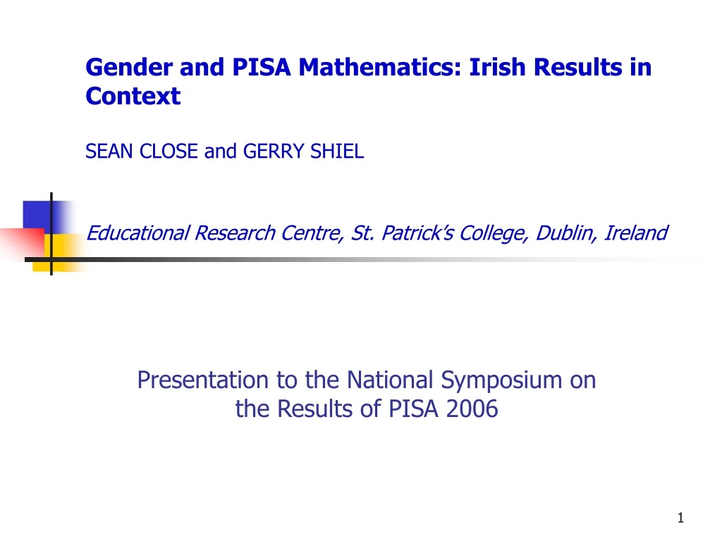 presentation to the national symposium on the results of pisa 2006